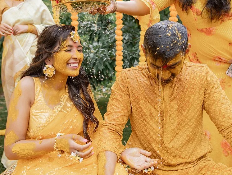 Turmeric ceremony in indian weddings