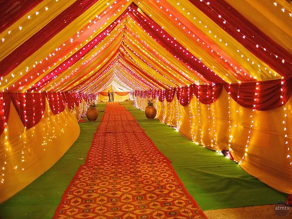 Traditional indian wedding decorations colorfull tent