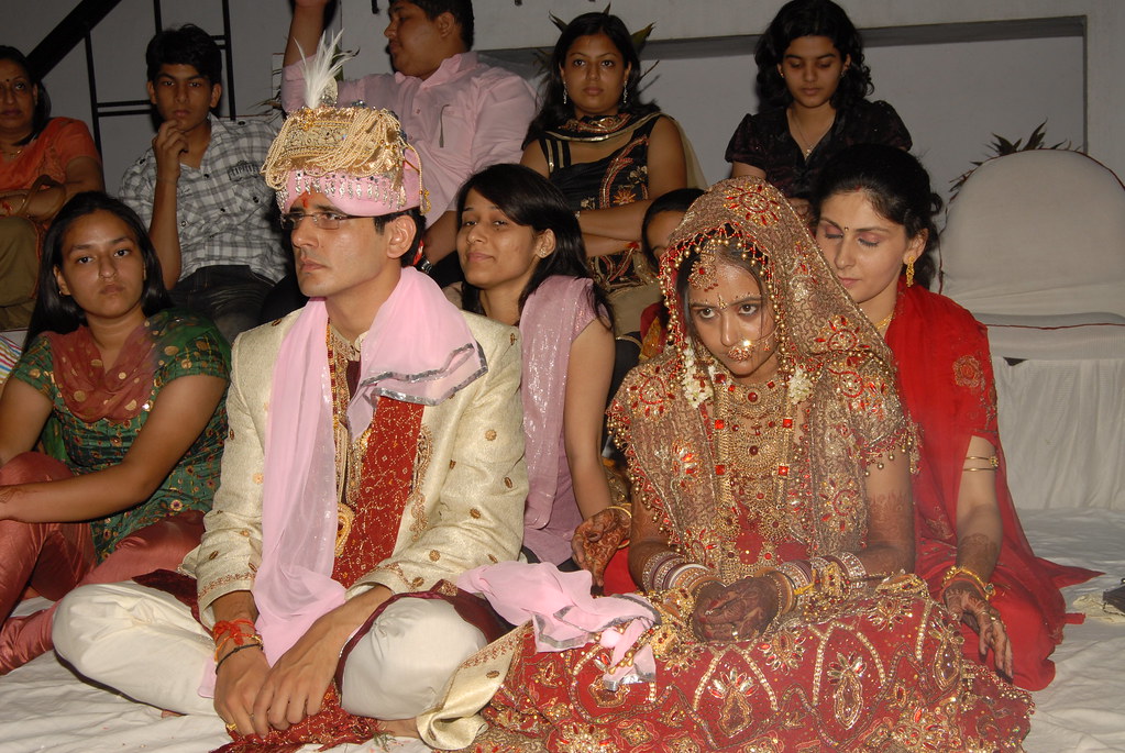 indian wedding events: bride and groom